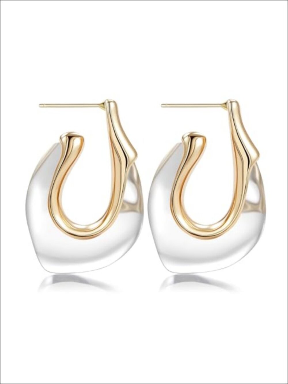 Resin Gold Hoop Earrings Chunky Statement Acrylic Dangle
